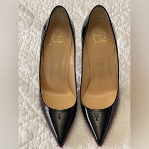 Christian Louboutin Black Patent Decollete 100mm Heels